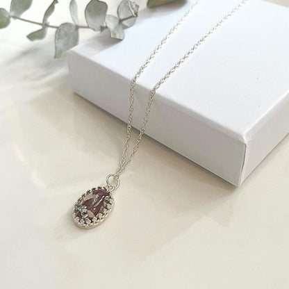 Silver Flower Preservation Necklace & Earrings