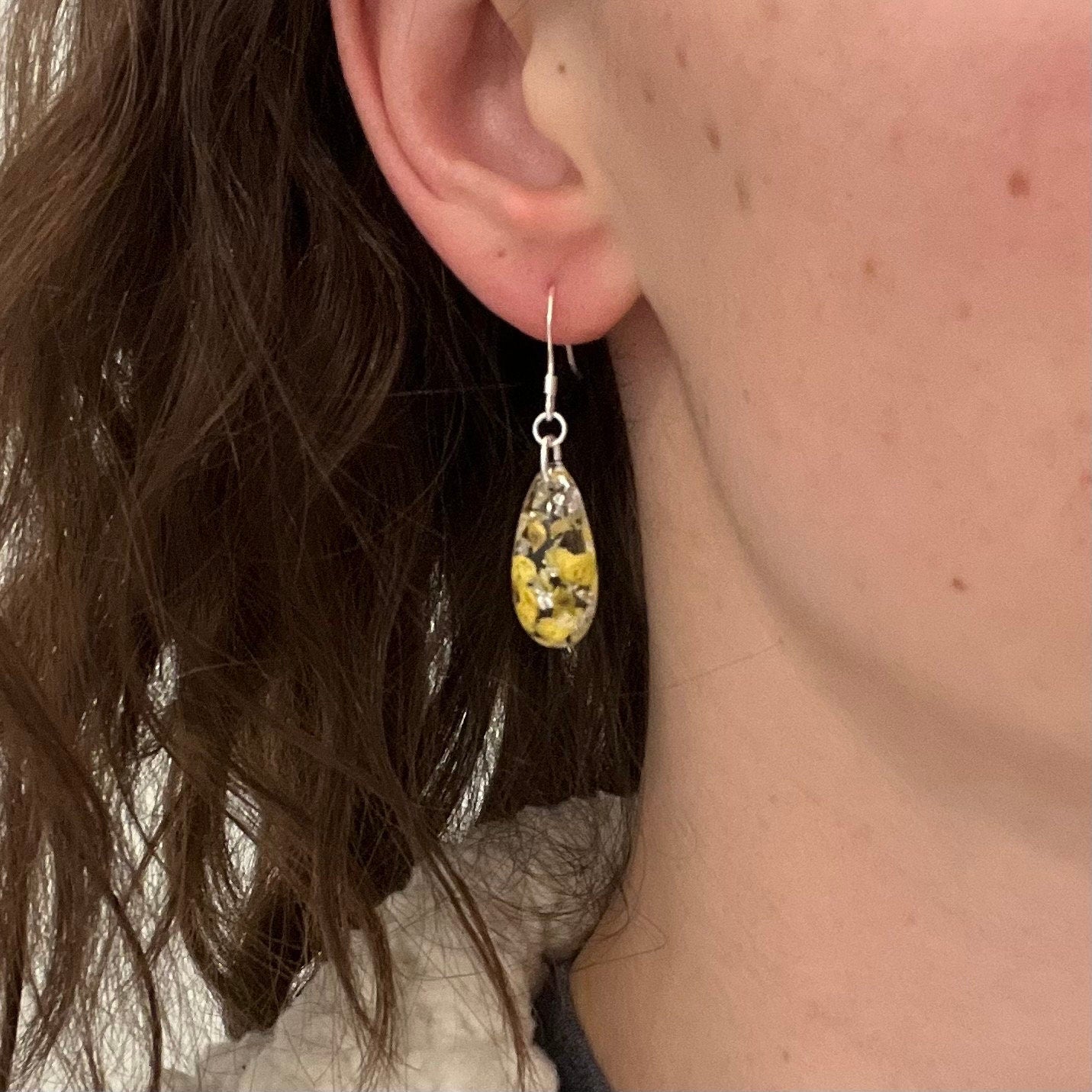 Birth Flower Teardrop Earrings | Real Pressed Flowers