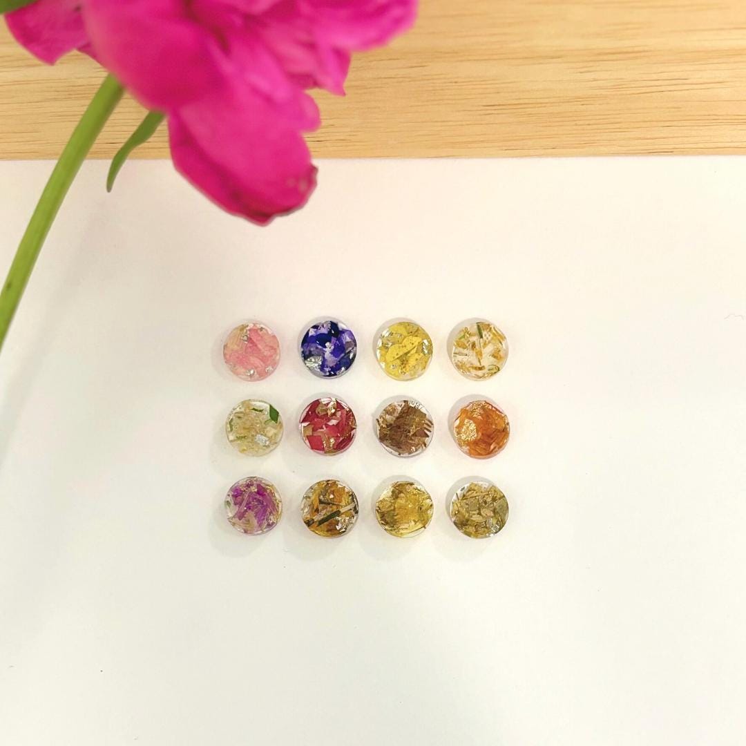 Birth Flower Circle Drop Earrings | Real Pressed Flowers