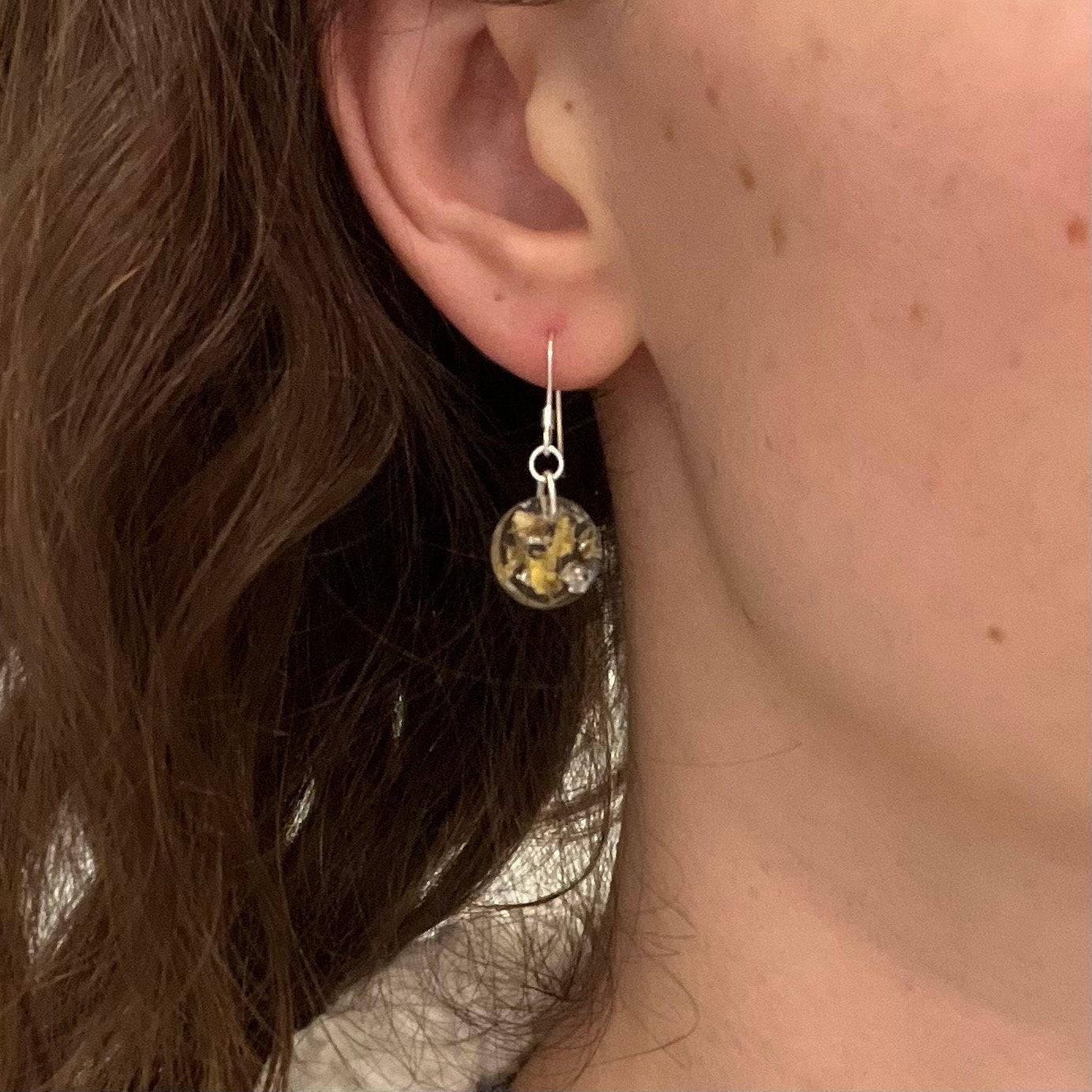 Birth Flower Circle Drop Earrings | Real Pressed Flowers