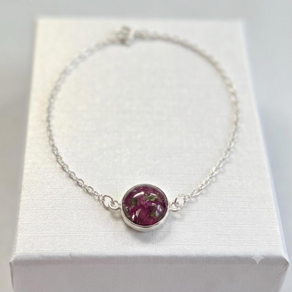 Silver Flower Preservation Bracelet | Sterling Silver