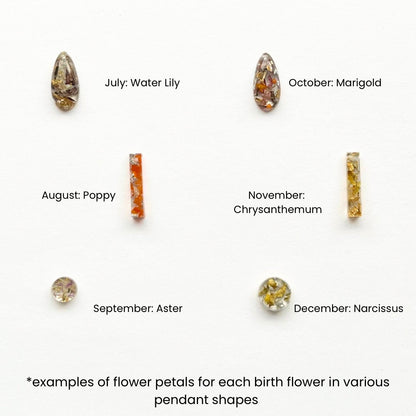 Birth Flower Circle Drop Earrings | Real Pressed Flowers