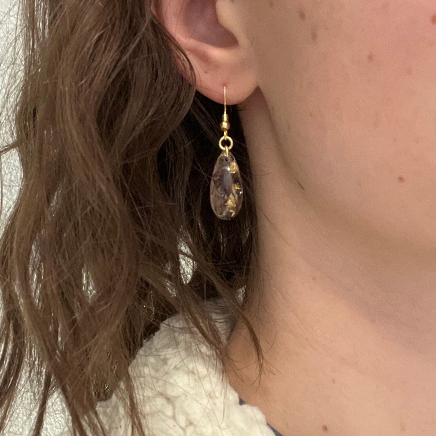 Birth Flower Teardrop Earrings | Real Pressed Flowers
